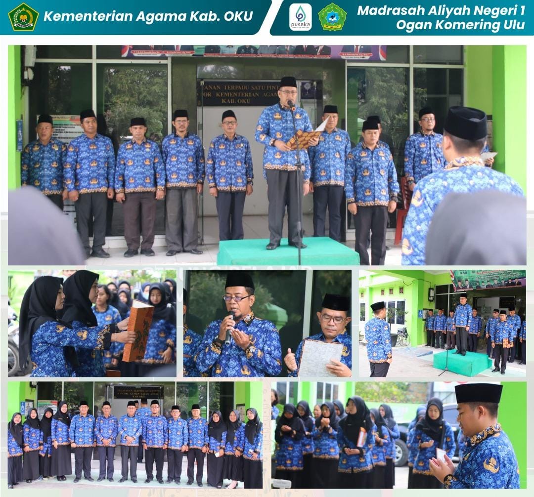 APEL BULANAN KEMENAG OKU, ASN MAN 1 OKU BERTUGAS SEBAGAI PETUGAS UPACARA