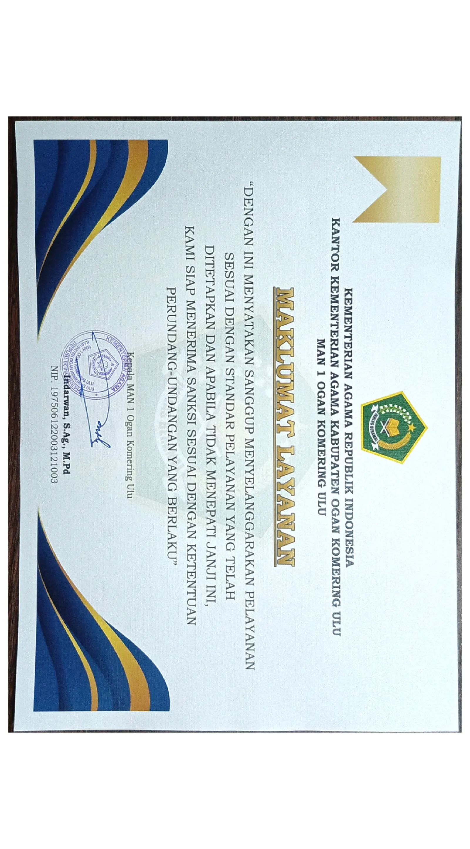 Moto Pelayanan
